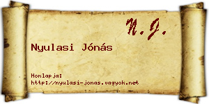 Nyulasi Jónás névjegykártya